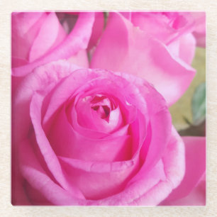 Posavasos De Vidrio Roses rosadas vibrantes