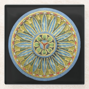 Posavasos De Vidrio Rosette arquitectónico antiguo n.º 2