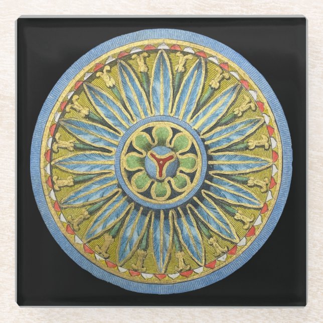 Posavasos De Vidrio Rosette arquitectónico antiguo n.º 2 (Anverso)