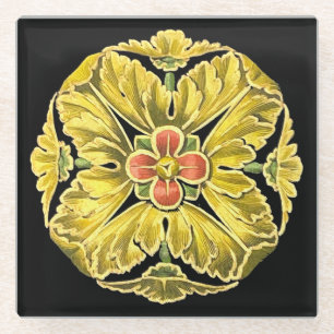 Posavasos De Vidrio Rosette arquitectónico antiguo n.º 3