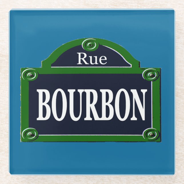 Posavasos De Vidrio Rótulo de la calle Paris Rue Bourbon Placemat Cutt (Anverso)
