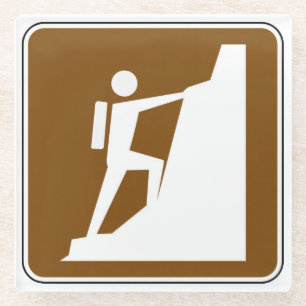 Posavasos De Vidrio Rótulo de símbolo de escalada de rock