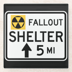Posavasos De Vidrio Rótulo Fallout Shelter