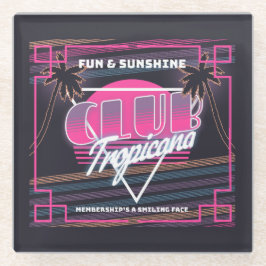 Posavasos De Vidrio Rótulo Tropicana Neon