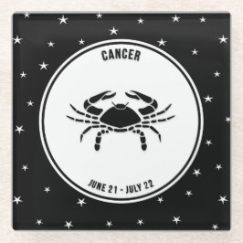 Posavasos De Vidrio Rótulo Zodiaco contra el cáncer, escayola de vidri