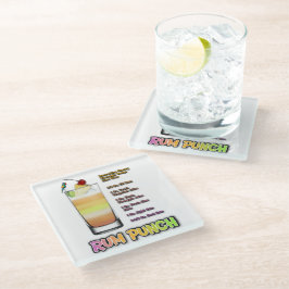 Posavasos De Vidrio RU PUNCH Cocktail Recipe Art