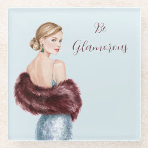 Posavasos De Vidrio Rubia Femenina Ser Glamurosa