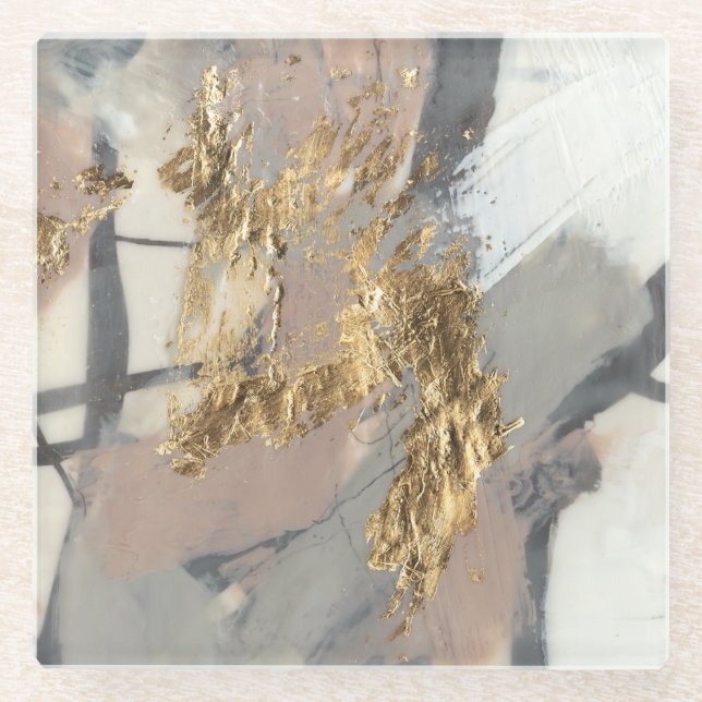 Posavasos De Vidrio Rubor dorado (Anverso)