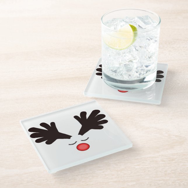 Posavasos De Vidrio Rudolph White Coaster (Angular)