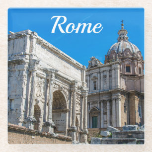 Posavasos De Vidrio Ruinas del Foro Romano en Roma, Italia
