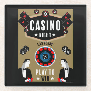 Posavasos De Vidrio Ruleta de póquer de juegos de casino