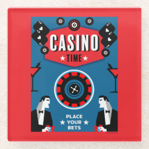 Posavasos De Vidrio Ruleta de póquer de juegos de casino