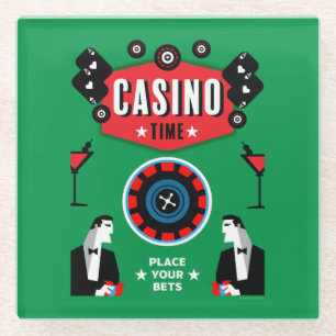 Posavasos De Vidrio Ruleta de póquer de juegos de casino