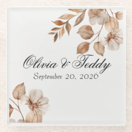 Posavasos De Vidrio Rustic Romance Wedding Glass Coasters
