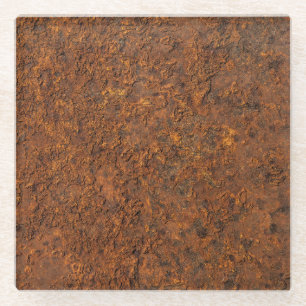 Posavasos De Vidrio Rusty Metalizado: Estética texturizada de hierro.