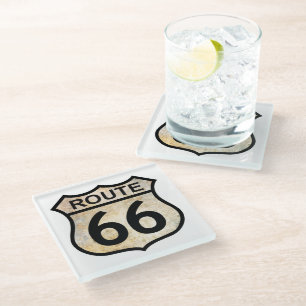 Posavasos De Vidrio Ruta 66