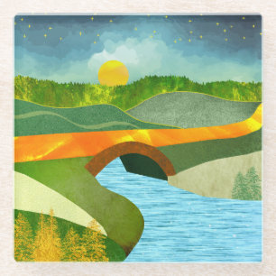 Posavasos De Vidrio Ruta de Oro