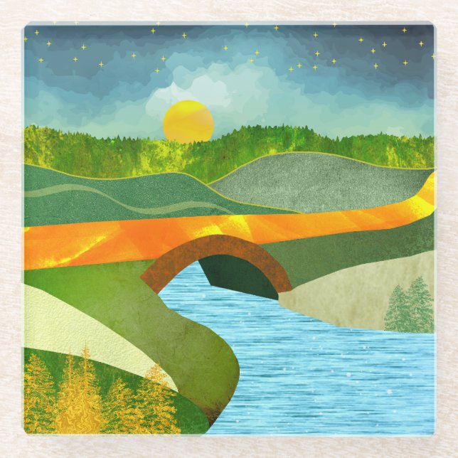 Posavasos De Vidrio Ruta de Oro (Anverso)