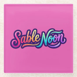 Posavasos De Vidrio Sable Noon - Logotipo Básico