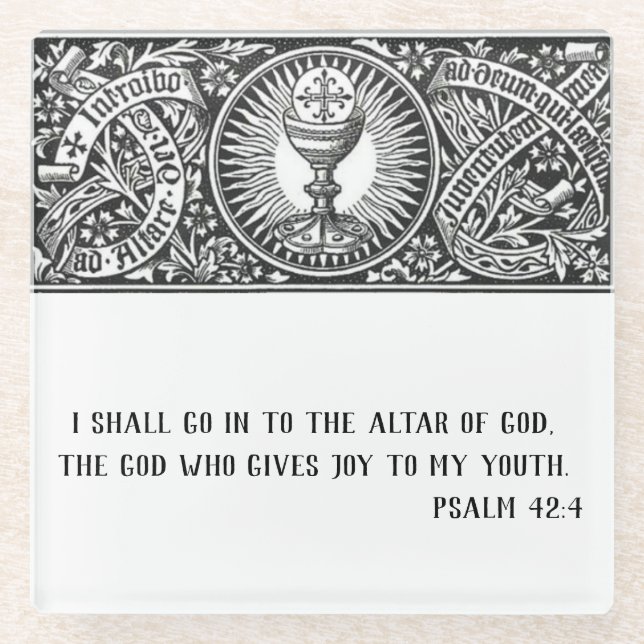 Posavasos De Vidrio Sacerdote de oración religiosa católica tradiciona (Anverso)