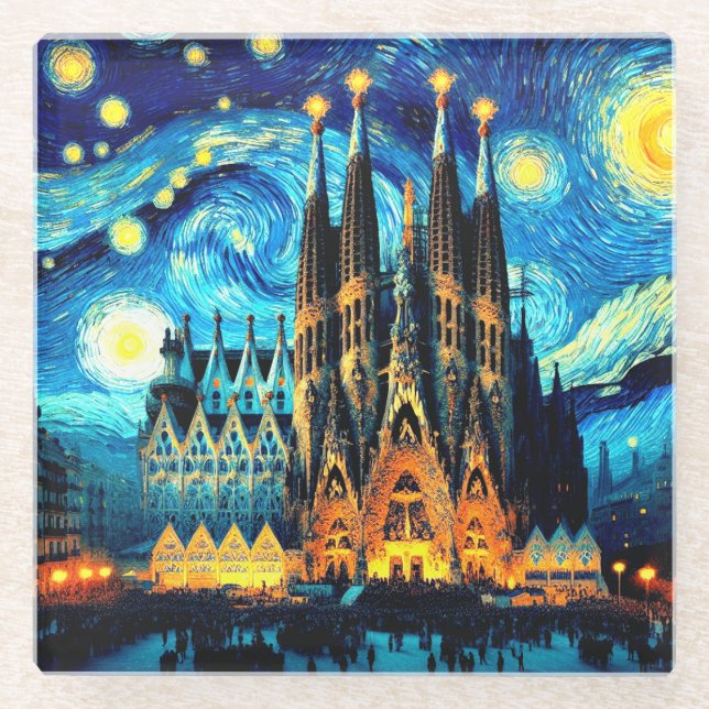 Posavasos De Vidrio Sagrada Familia Barcelona (Anverso)