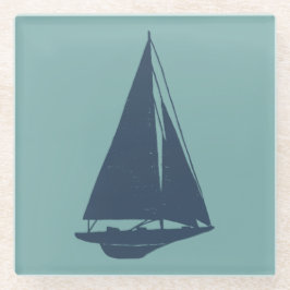 Posavasos De Vidrio Sailboat Silhouette