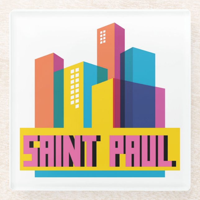 Posavasos De Vidrio Saint Paul en diseño (Anverso)