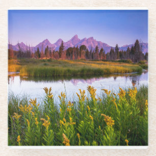 Posavasos De Vidrio Salida del sol de Teton