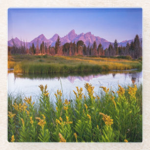 Posavasos De Vidrio Salida del sol de Teton