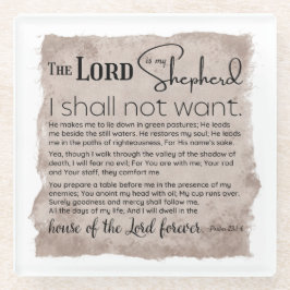 Posavasos De Vidrio Salmo 23 Biblia Escritura Papel de cosecha