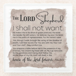 Posavasos De Vidrio Salmo 23 Biblia Escritura Papel de cosecha