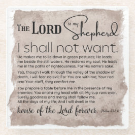 Posavasos De Vidrio Salmo 23 Biblia Escritura Papel de cosecha