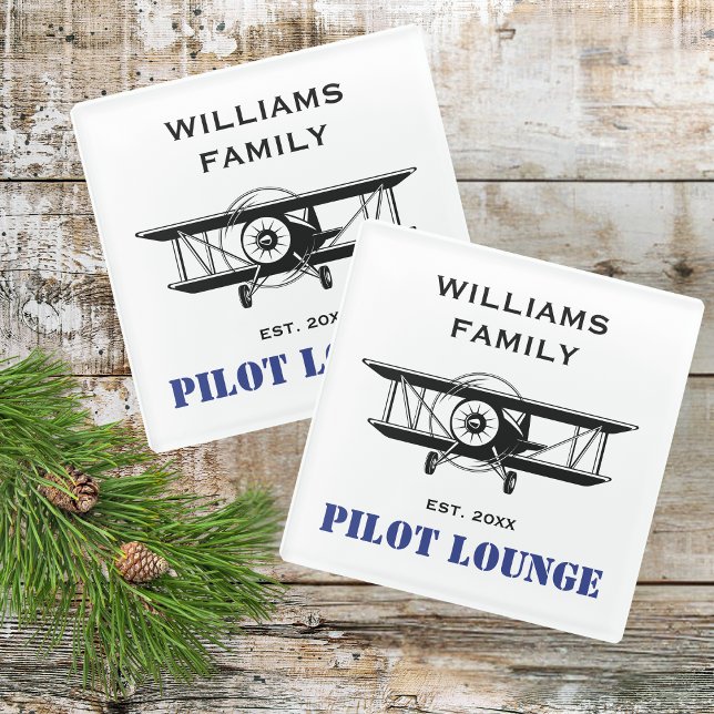Posavasos De Vidrio Salón piloto y Guay Aviación personalizada (Subido por el creador)
