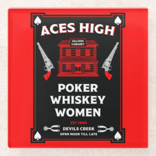 Posavasos De Vidrio Saloon de Cowboy American Frontier