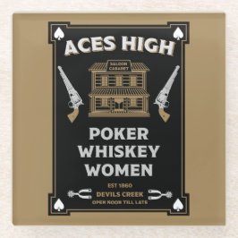 Posavasos De Vidrio Saloon de Cowboy American Frontier