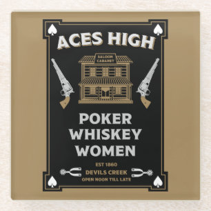 Posavasos De Vidrio Saloon de Cowboy American Frontier