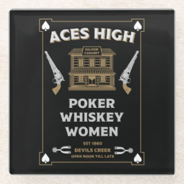 Posavasos De Vidrio Saloon de Cowboy American Frontier