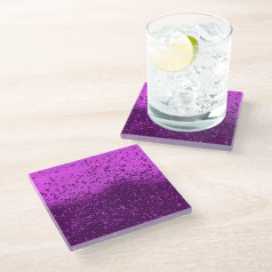 Posavasos De Vidrio Salpicadura monocromática morada real
