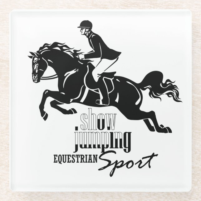 Posavasos De Vidrio salto ecuestre de la demostración (Anverso)
