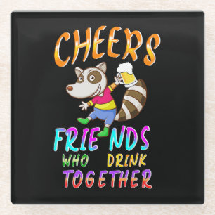 Posavasos De Vidrio Saludos amigos que beben juntos