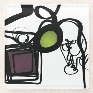 Posavasos De Vidrio Saludos desde Filydion: Resumen en blanco y negro