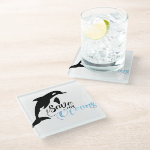 Posavasos De Vidrio Salvemos nuestros océanos