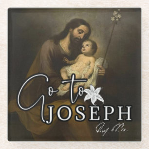 Posavasos De Vidrio San José Jesús Oración Católica Religiosa