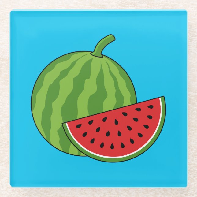 Posavasos De Vidrio sandía y rebanada (Anverso)