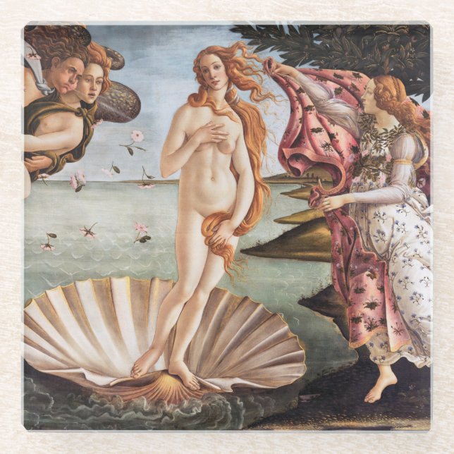 Posavasos De Vidrio Sandro Botticelli - Nacimiento de Venus (Anverso)