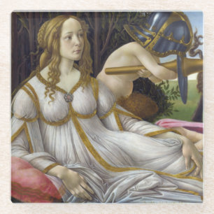 Posavasos De Vidrio Sandro Botticelli - Venus y Mars, lado izquierdo