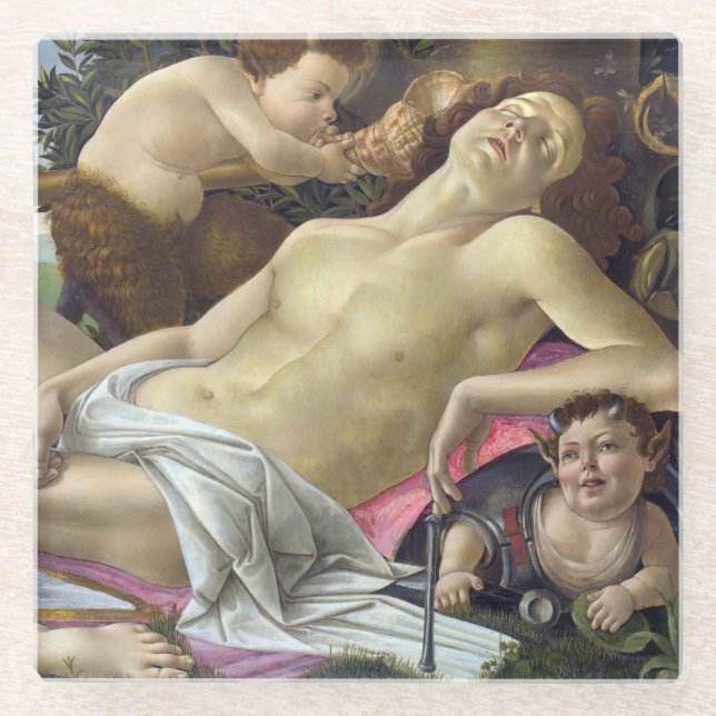 Posavasos De Vidrio Sandro Botticelli - Venus y Marte, lado derecho (Anverso)