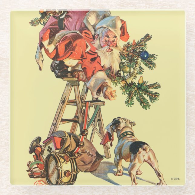 Posavasos De Vidrio Santa Arriba una Escalera (Anverso)