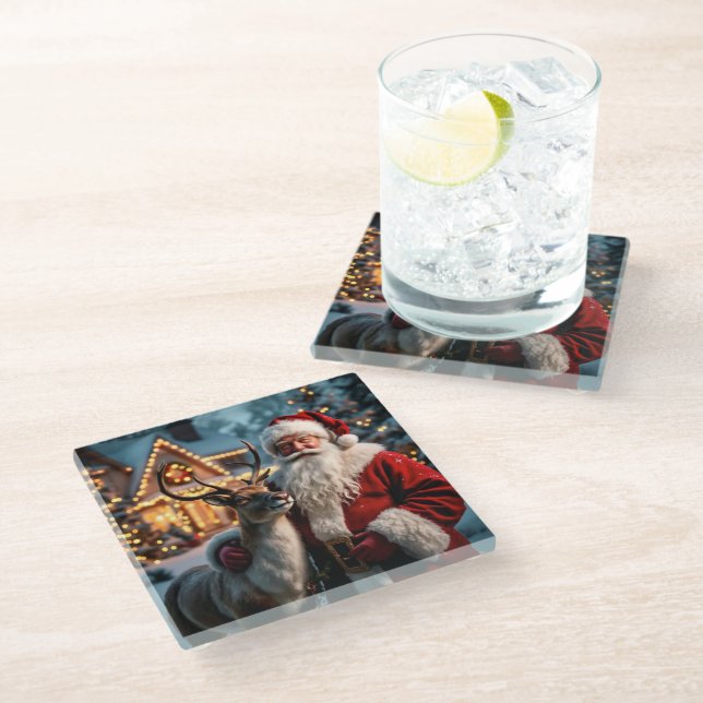 Posavasos De Vidrio Santa Claus Coaster (Angular)
