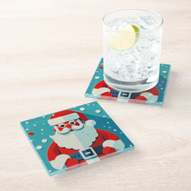 Posavasos De Vidrio Santa Claus Coaster festivo (Angular)